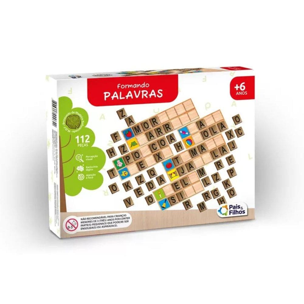 Brinquedo Pedagógico Infantil Formando Palavras Raciocínio Lógico Pais&Filhos