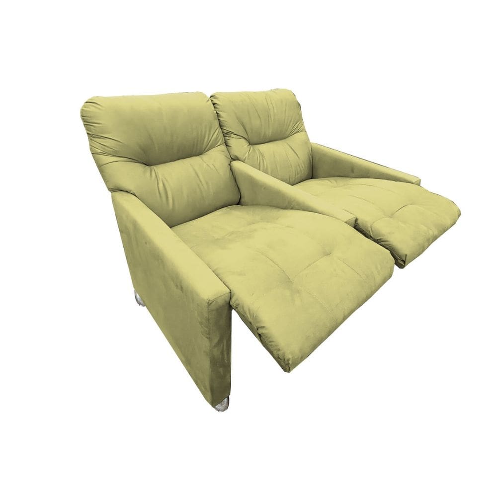 Poltrona 2 Lugares Reclinável Sala Cinema Jetta Amarelo