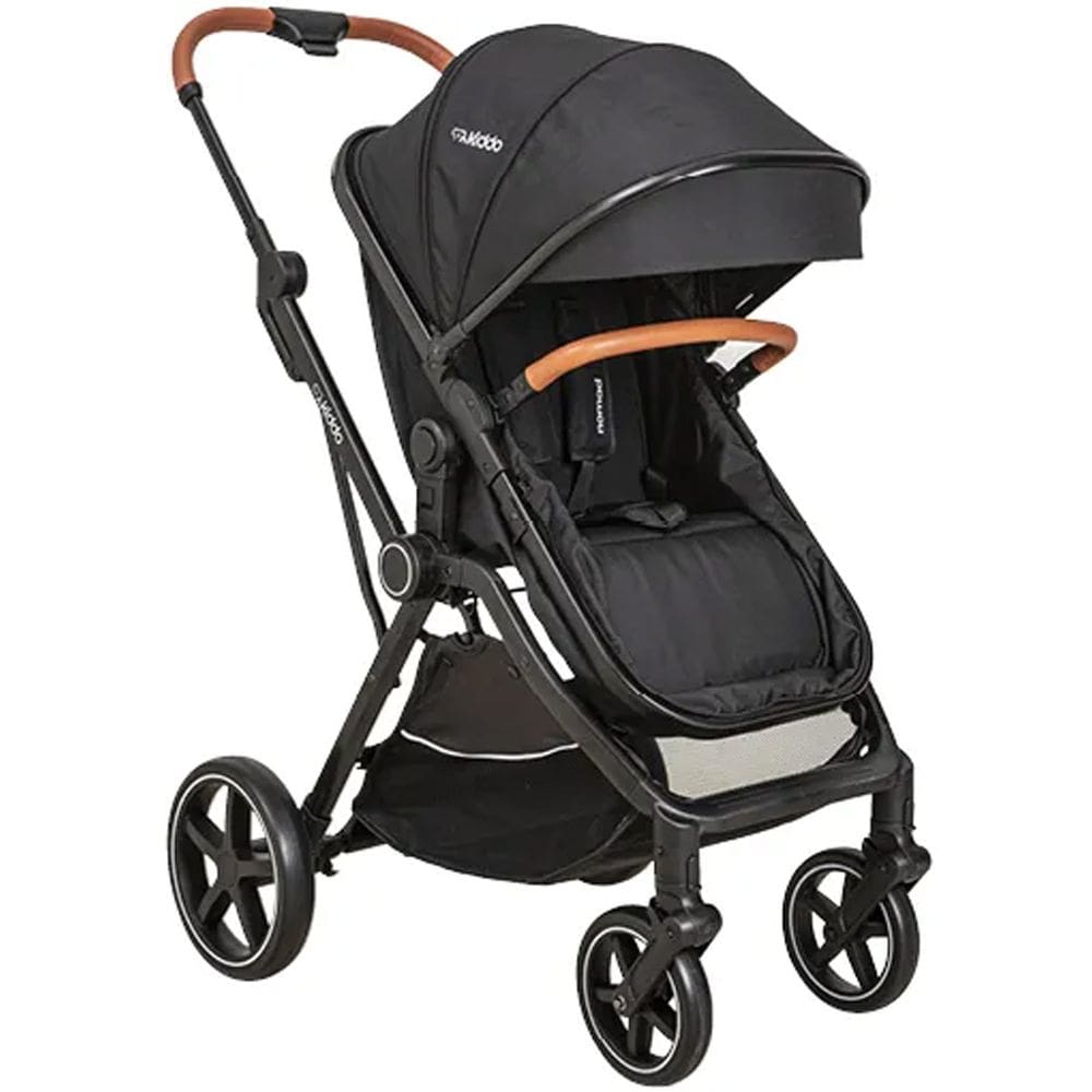Carrinho de Bebê Kiddo Nomad Berço Passeio Moisés Travel System Fecha com Uma Mão Reclinável Leve Compacto Dobrável Para Viagem 0 a 15 Kg Preto