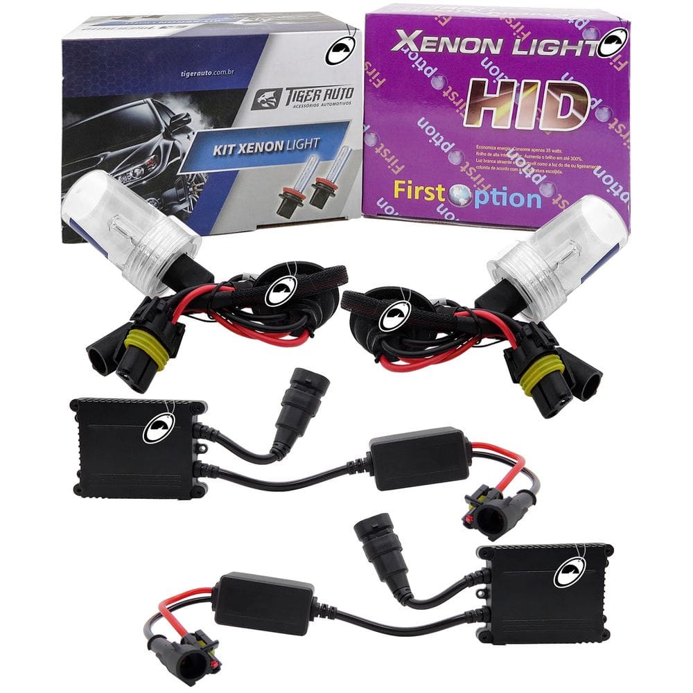 Kit Xenon HB3 6000K Com Reator Digital HID