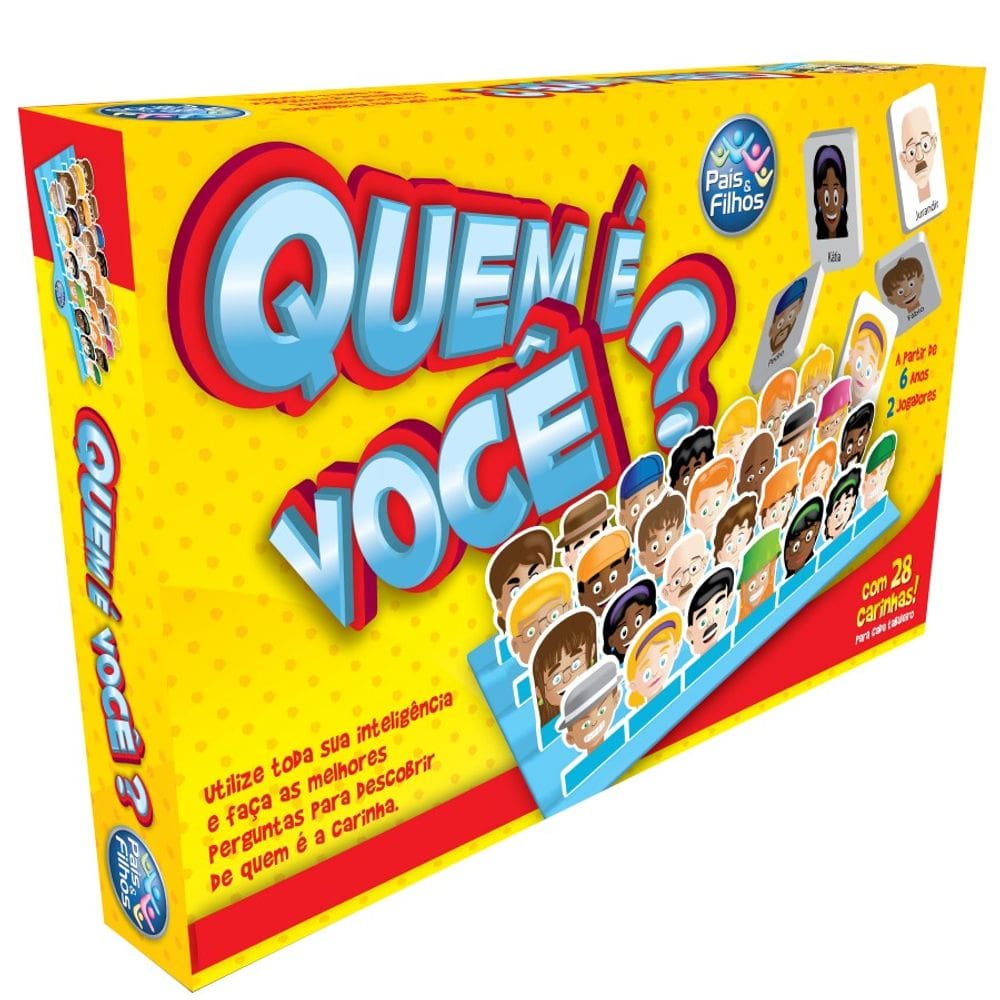 Jogo de Tabuleiro Infantil Quem é Você? 28 Carinhas Pais e Filhos
