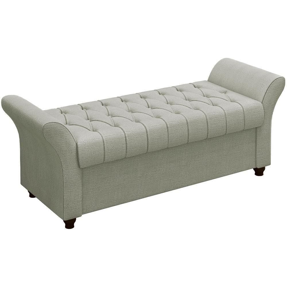 Recamier Calçadeira Bau 160 Cm Pes Mdf Ogeo Linho Sl 76 Peer