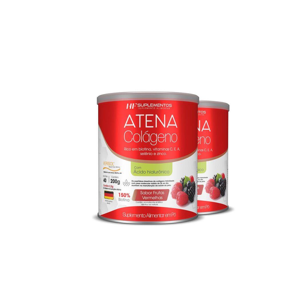 2X Colágeno Atena Verisol+Ácido Hialurônico Frutas Vermelhas