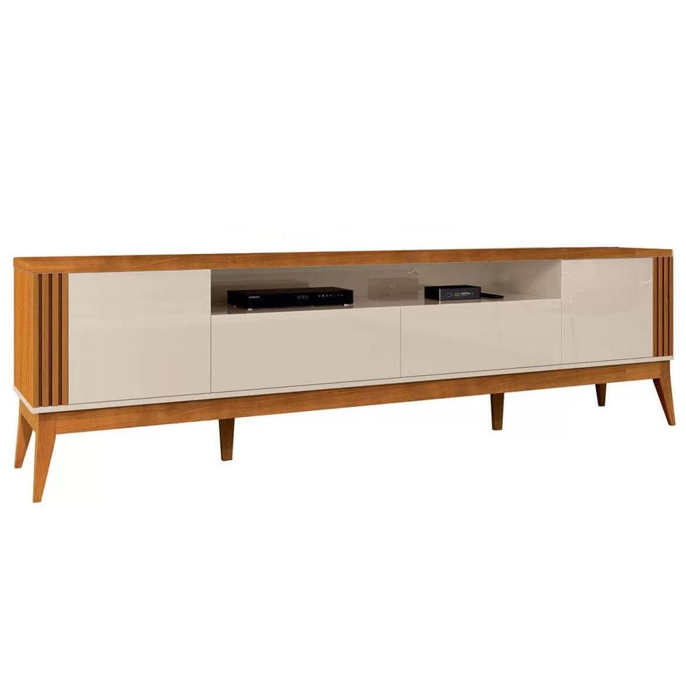 Rack para TV Até 75 Polegadas 1 Porta Morgan EDN Cor Cedro Off White