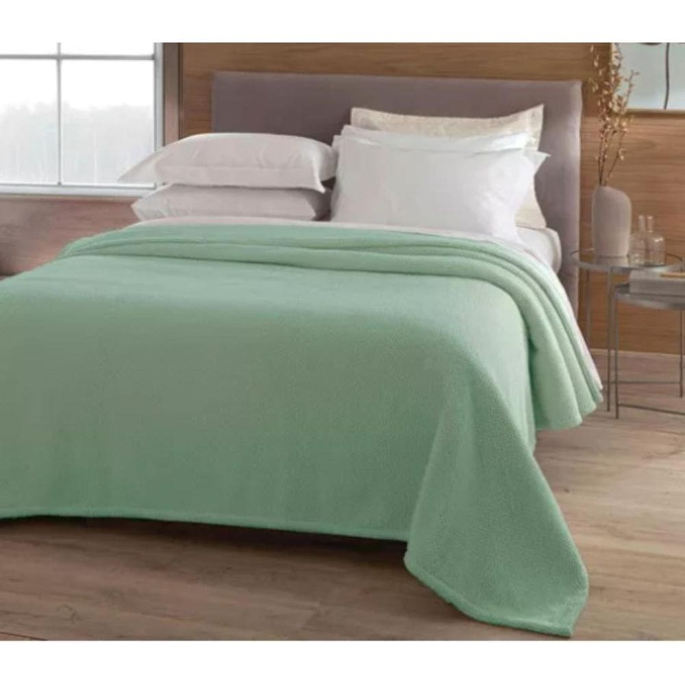 Cobertor King Dupla Face Dots - Jolitex Verde Ardosia