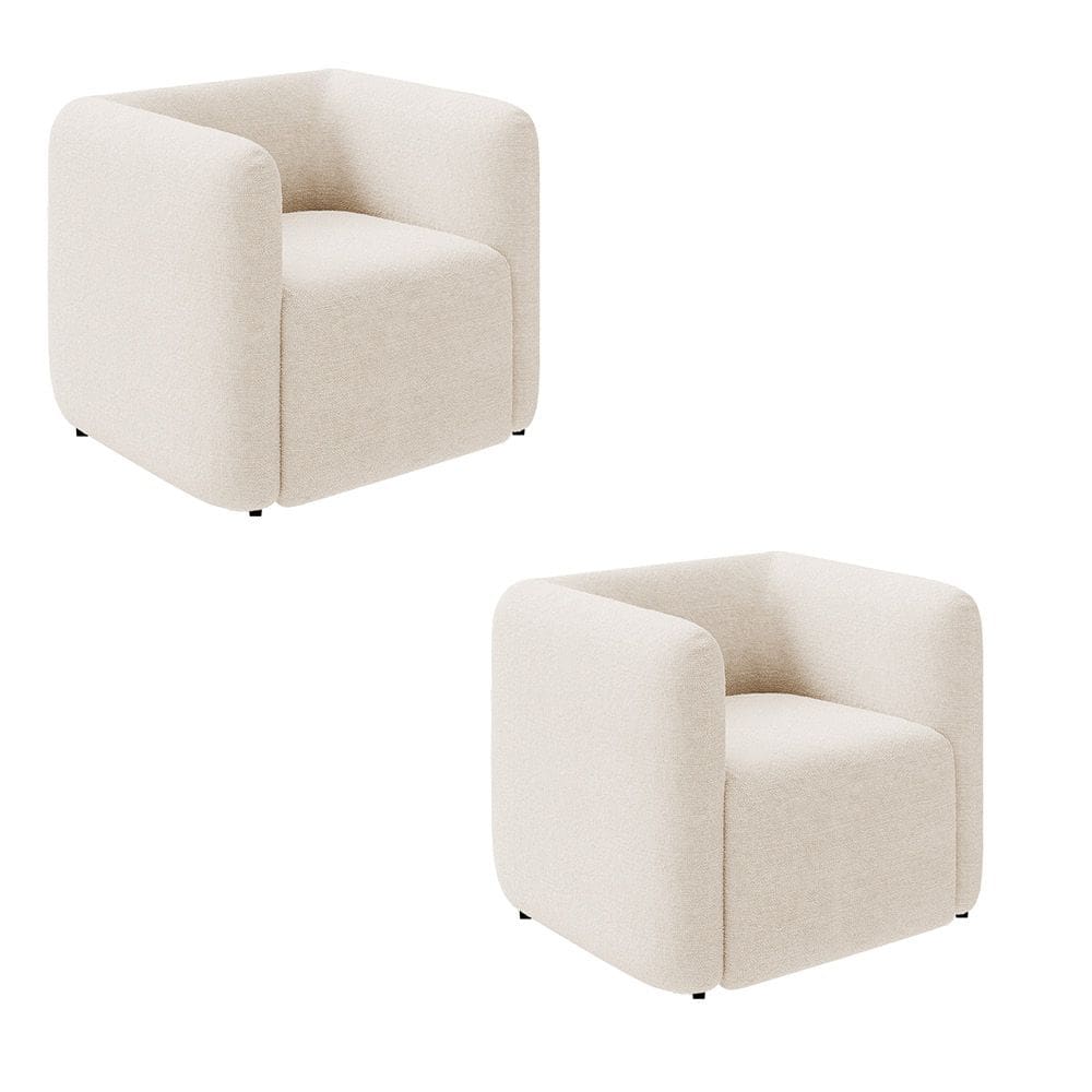 Poltrona Sala de Estar Decorativa Kit 2 Laguna Bouclê K01