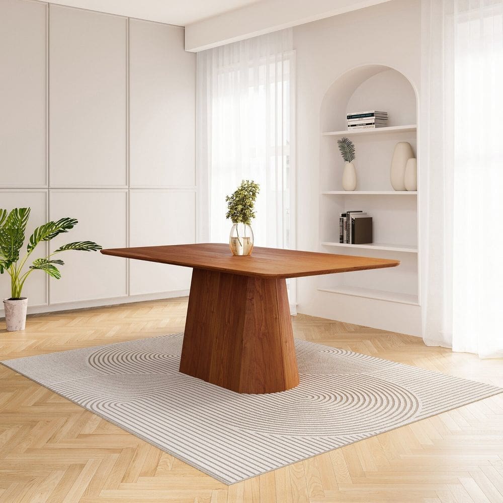 Mesa de Jantar Retangular 180cm Baobá Cabecasa Madeiramadeira Cinamomo Canela