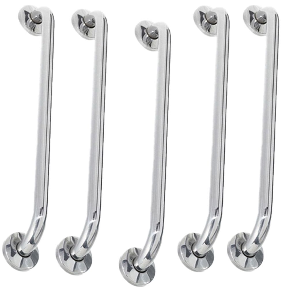 Alça de Apoio Barra Inox 80cm Kit 5 Unidades Idoso Deficiente Cadeirante Acessibilidade Banheiro Box Suporte Corrimao Segurança