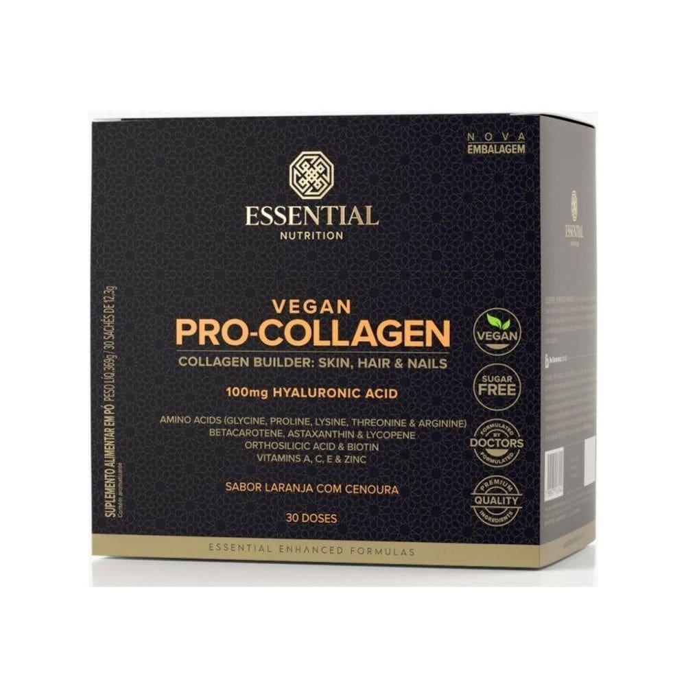 Vegan Pro Collagen Display 30 Sachês - Laranja Com Cenoura