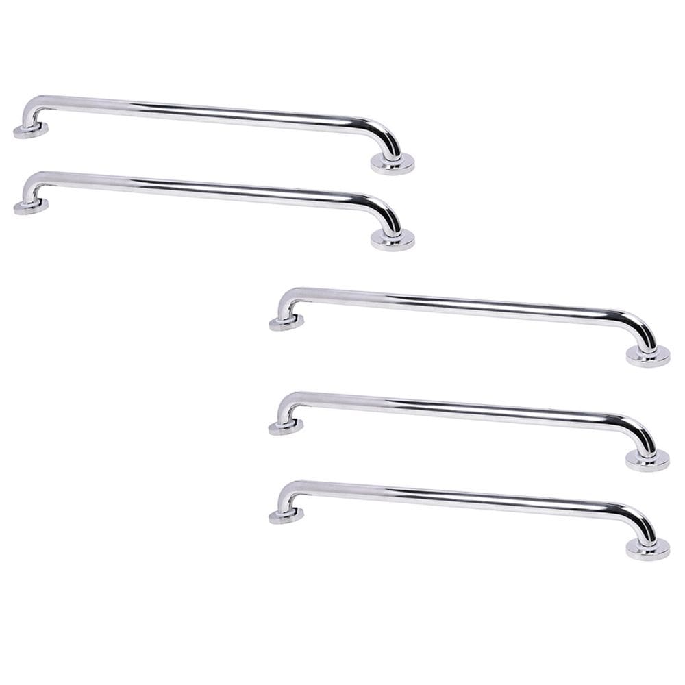 Alça De Apoio Barra Inox 80cm Kit 5 Unidades Idoso Cadeirante Acessibilidade Banheiro Box Escada Suporte Corrimao