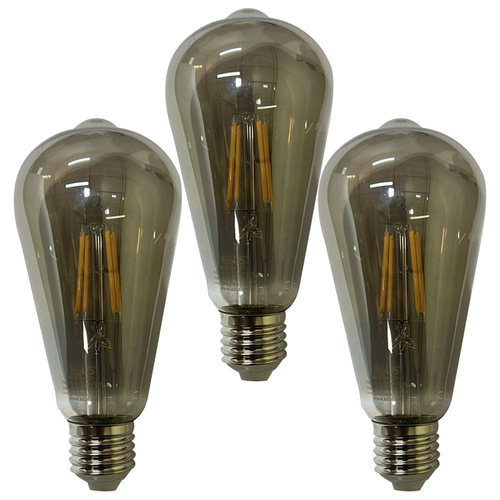 Lampada Led 30W Multi Filamento Retro Kit 3 Uni Iluminaçao Vintage Decoraçao Sala Quarto Casa