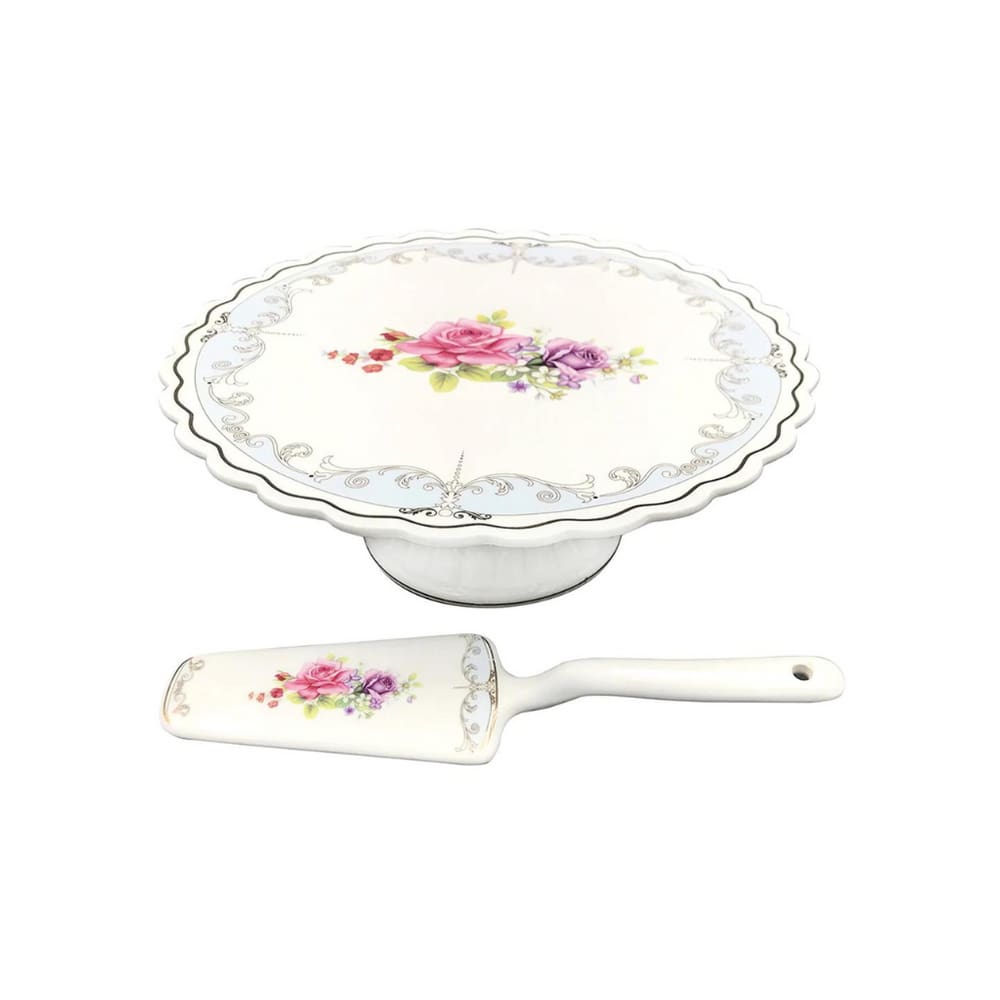 Prato Com Pé Em Porcelana Mon Chéri Com 2 Peças 26x9,3cm L`Hermitage