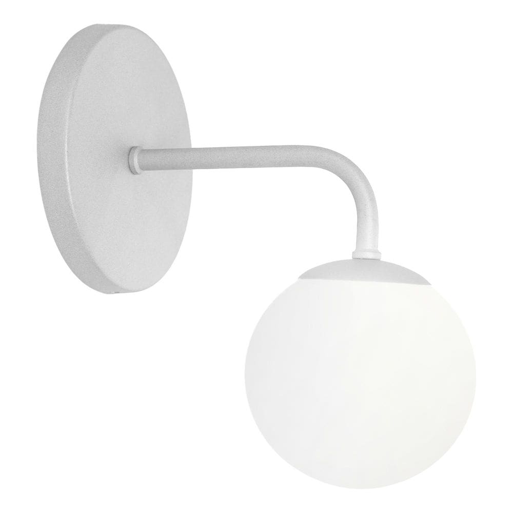 Luminária De Parede Arandela Bolinha Globo Vidro Cama Prata