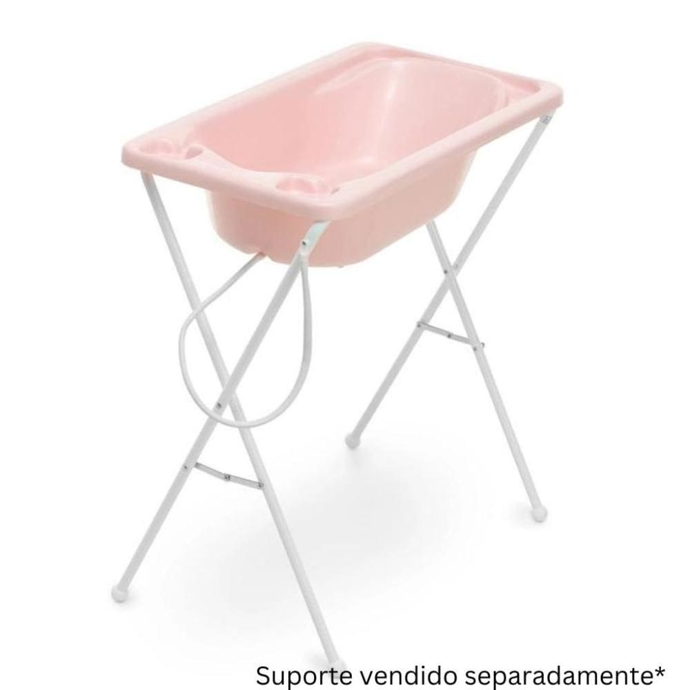 Banheira Bebê Plastica Rosa Claro Perolado - Galzerano