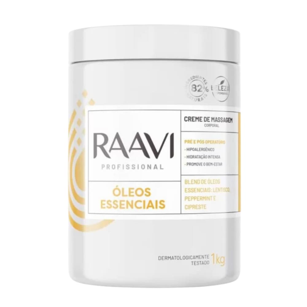 Creme De Massagem Raavi Oleos Essencias 1k