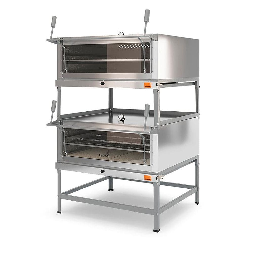 Forno Refratário a Gás Duplo 90 cm FLD900 Tostando