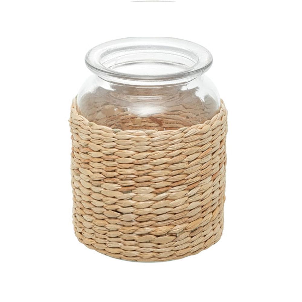 Vaso de Vidro e Fibra Natural 10cm x 14cm - Wolff