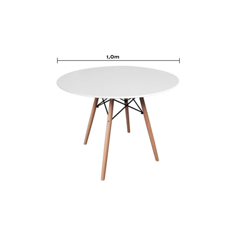 Mesa de Jantar Redonda Eames Eiffel 100cm BRANCA