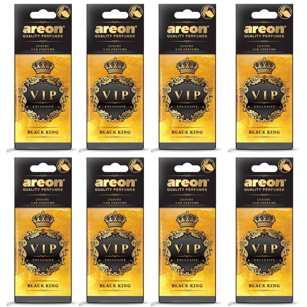 Kit 8 Unidades Aromatizante Automotivo Areon VIP Black King