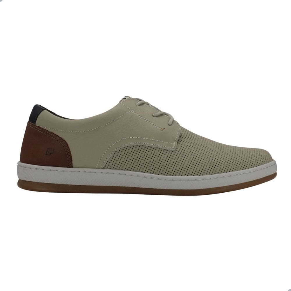 Sapatênis Masculino Free Way Casual Alpha Couro Off White