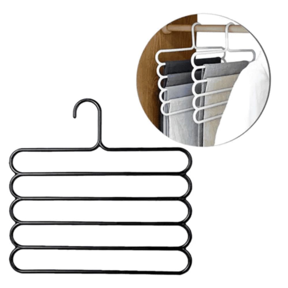 2 Cabides 5 Divisórias Vertical Multifuncional Calças/ Saias