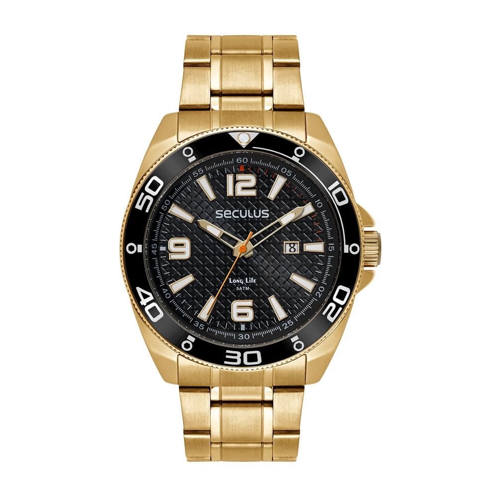 Relógio Seculus Masculino Ref: 77241gpsvda2 Esportivo Dourado