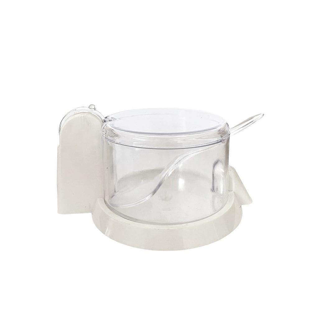 Açucareiro Com Colher Tampa Design Prático Porta Condimentos Multiuso Transparente Decorativo