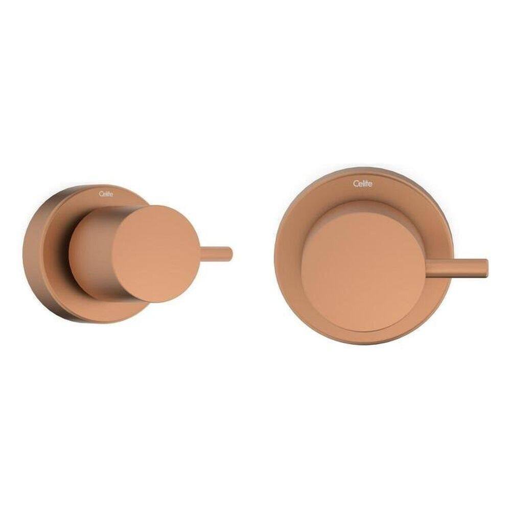 Kit com 2 Acabamento de Registro Base 1/2, 3/4 e 1 Basic Matte Celite Rose Gold Matte