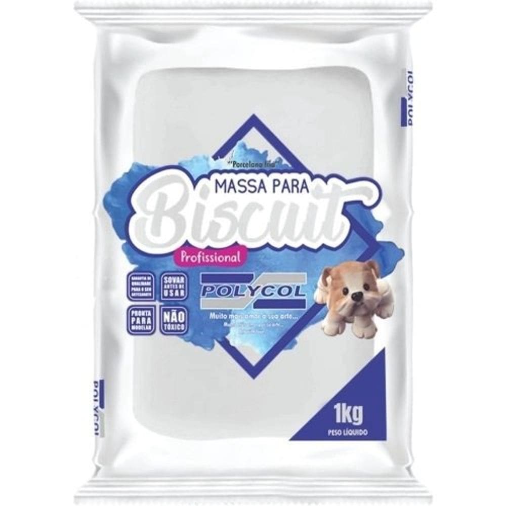 Massa Para Biscuit 1kg Polycol Branco