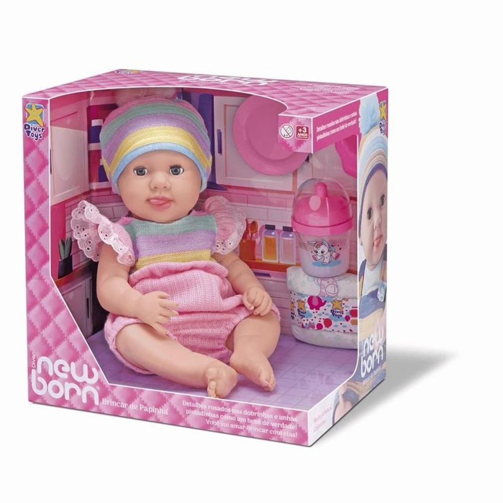 Boneca Diver New Born - Brinca De Papinha - Menina