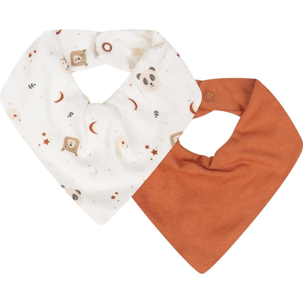 Kit Com 2 Babadores Hug Bandana Minimalista Terracota Bege