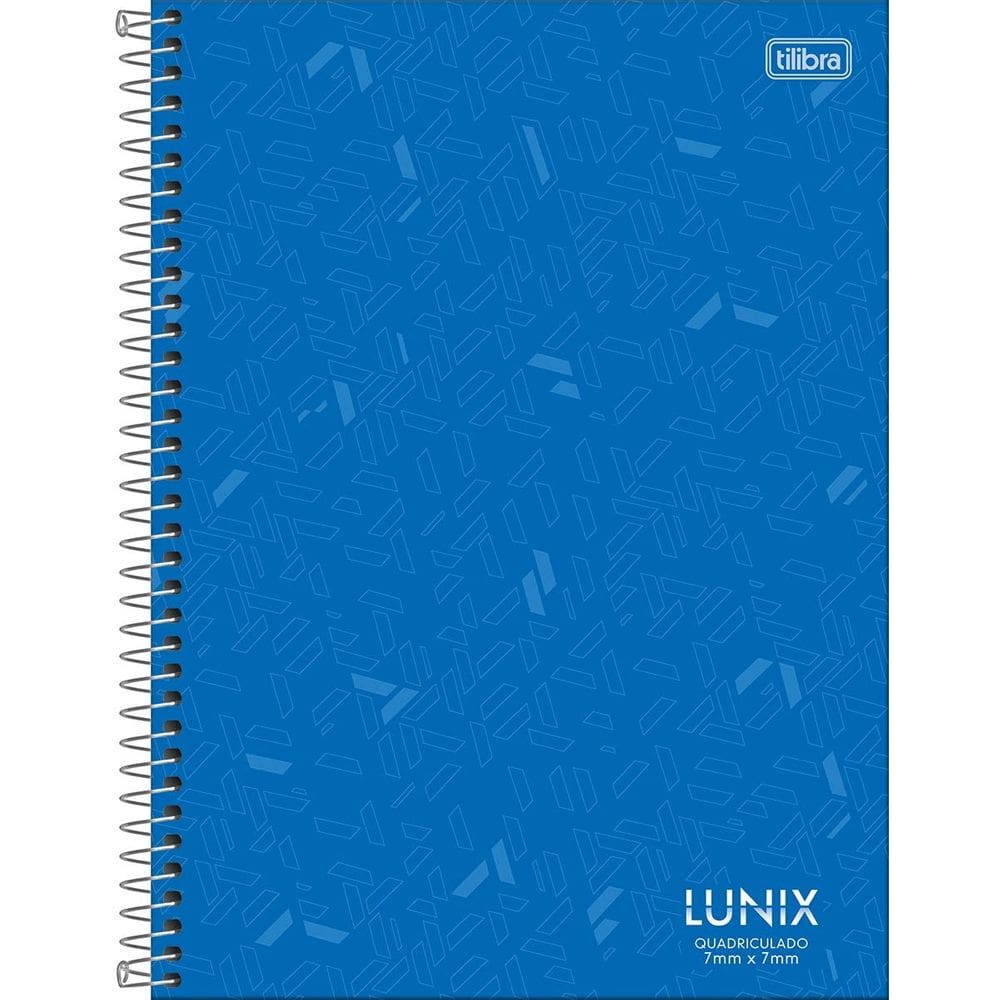 Caderno Espiral Grande Universitário Lunix Quadriculado 7x7 Capa Dura 80 Folhas Tilibra