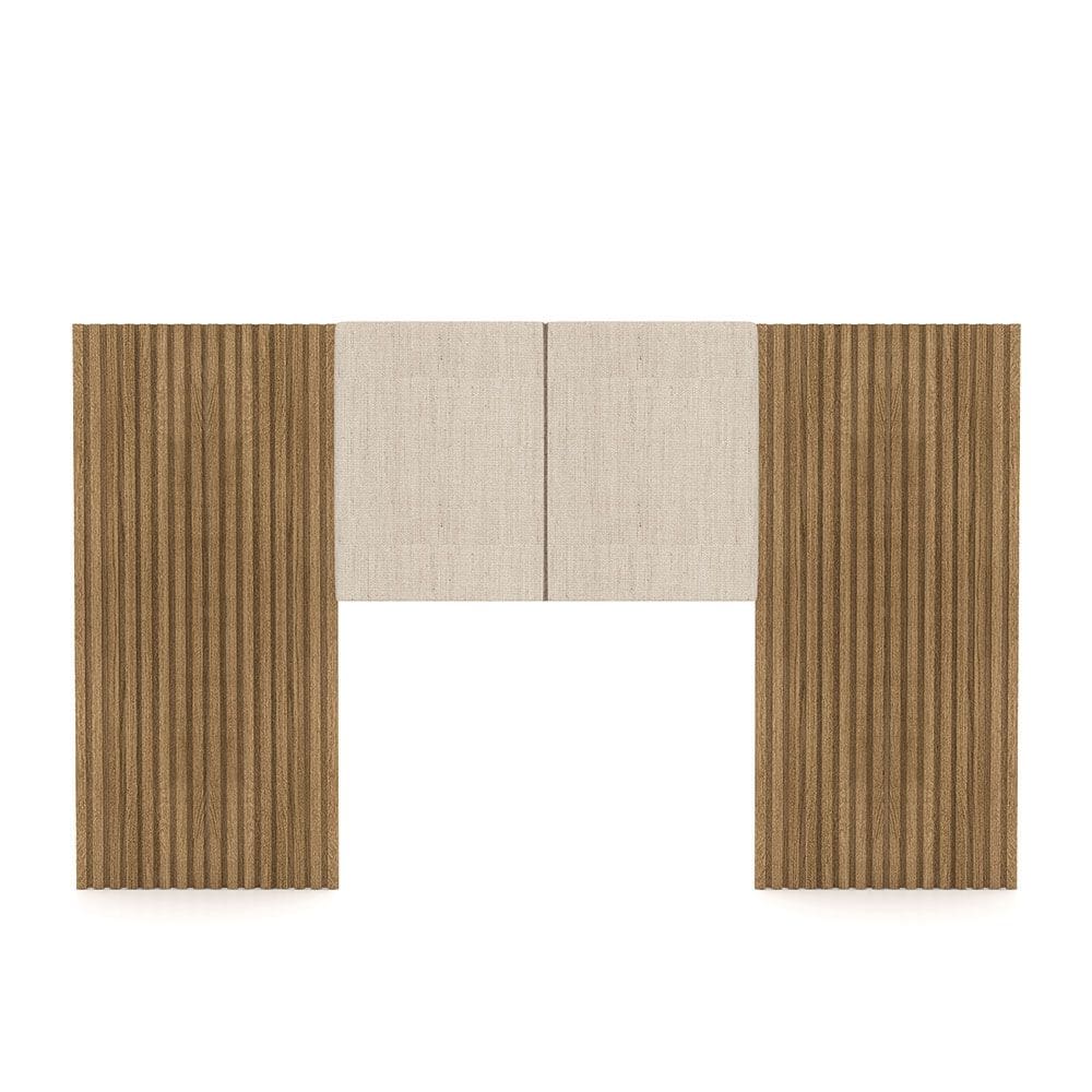 Cabeceira Painel Solteiro Ripado Nature e Linho Bege Sevilha 203 cm - Pallazio