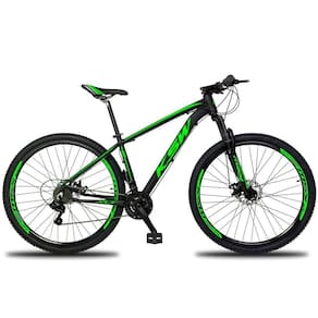 Bicicleta Aro 29 Ksw 1x9v Shimano Hidráulico Trava K7 11-40 - Preto-verde - 19"