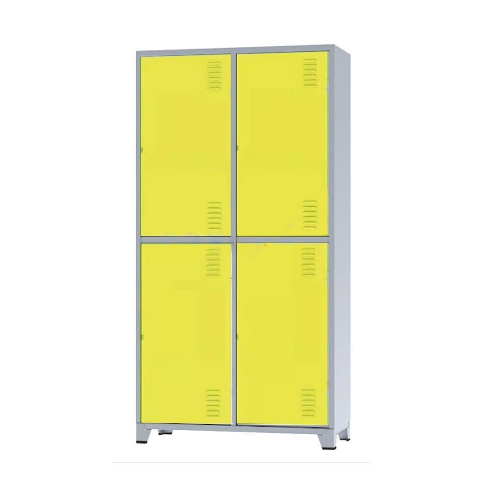 Roupeiro De Aço Insalubre 4 Portas Vestiário Nr 18/24 com Chave Amarelo