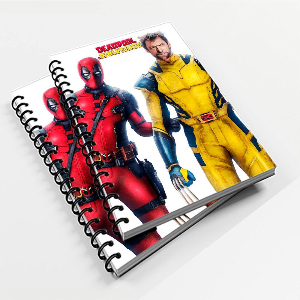 Caderno Universitário 96 fls Pers. Deadpol e Wolverine