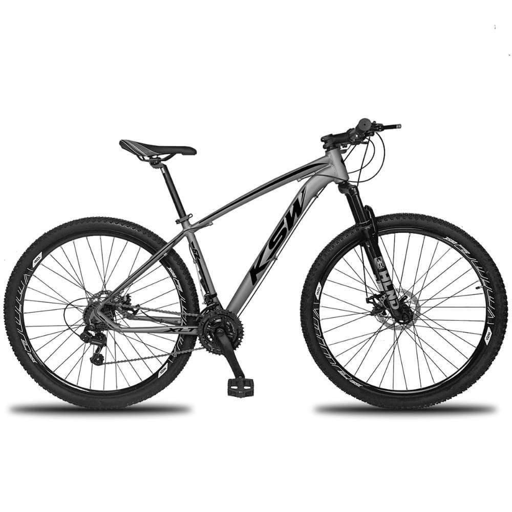 Bicicleta Aro 29 Ksw Xlt 24 Marchas Shimano Freio Hidraulico Quadro 19\" Grafite-preto