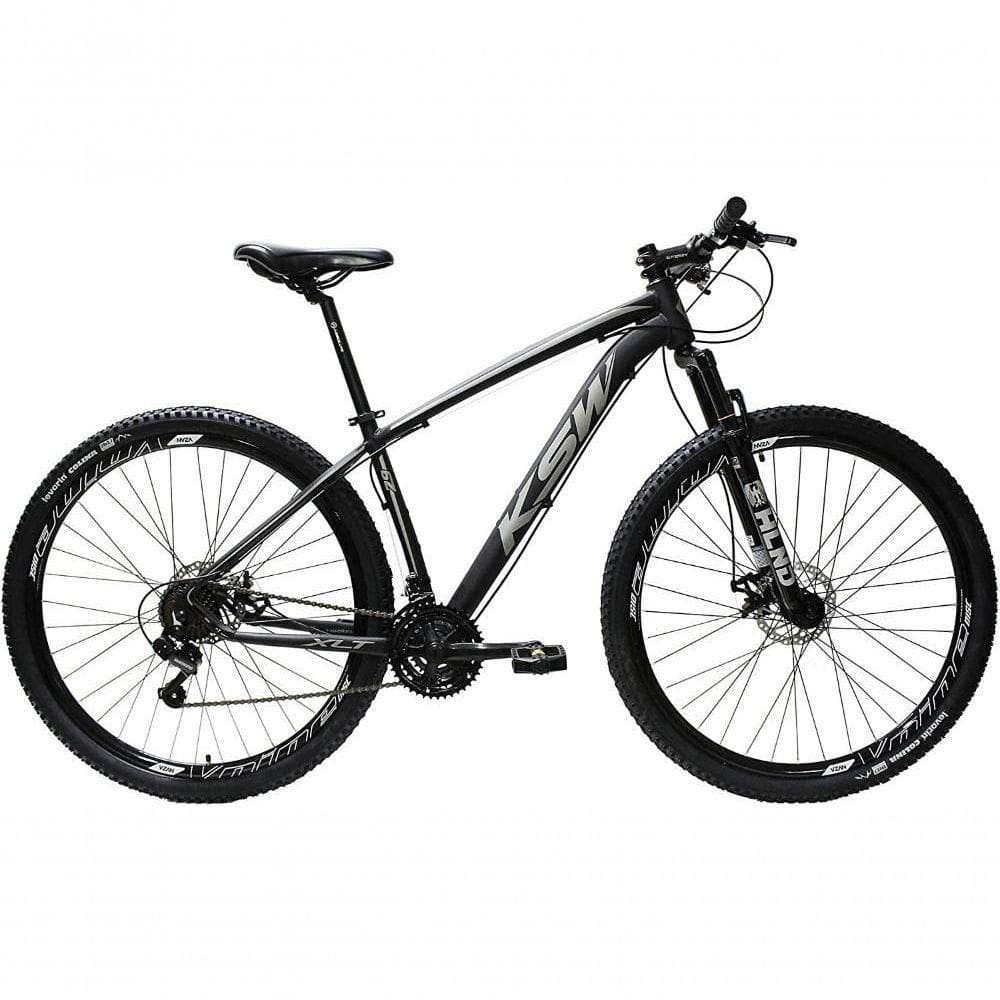Bicicleta Aro 29 Ksw 2x9v Shimano Hidráulico Trava K7 11-40 - Preto-prata - 21\"