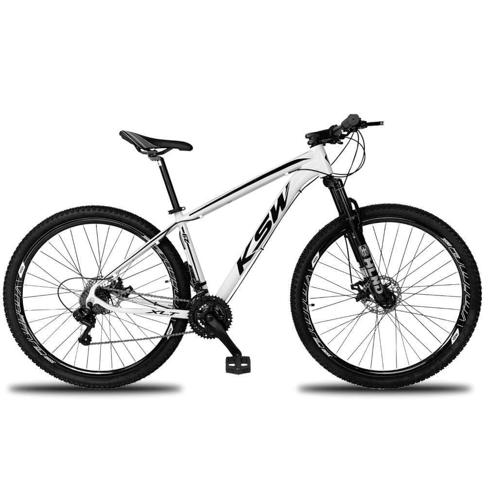 Bicicleta Aro 29 Ksw 1x9v Shimano Hidráulico Trava K7 11-40 - Branco-preto - 17”
