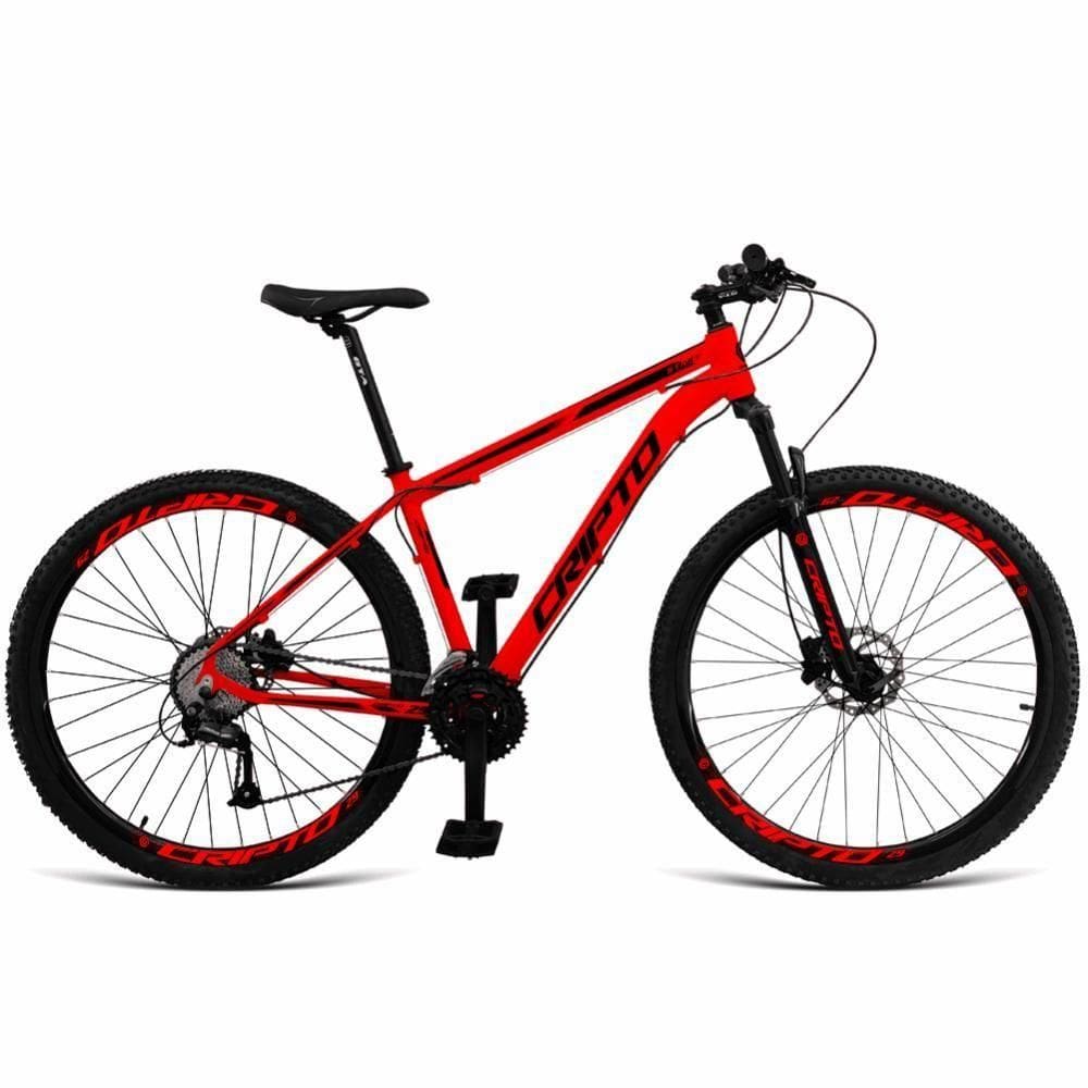 Bicicleta Aro 29 Cripto 24v Acera Freio Hidraulico Trava-k7 - Vermelho-preto - 19\"