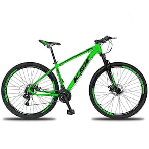 Bicicleta Aro 29 Ksw 2x9v Shimano Hidráulico Trava K7 11-40 - Verde-preto - 19"