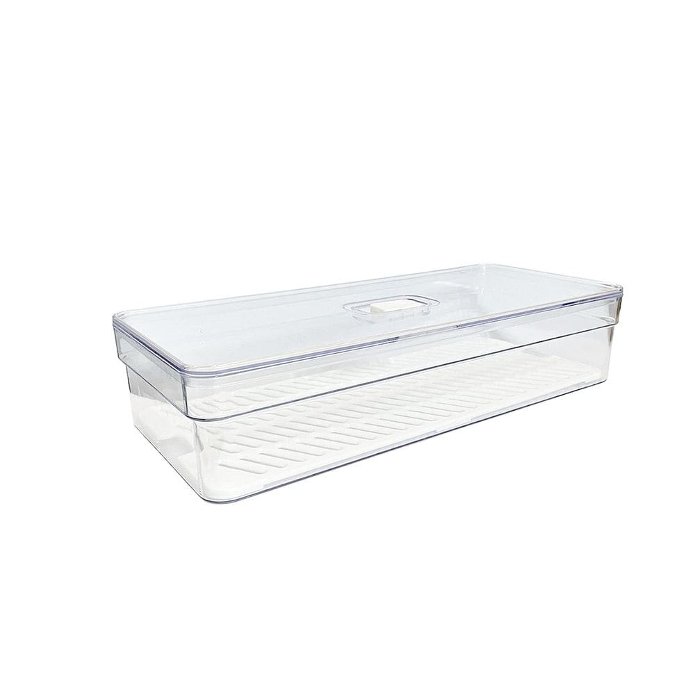 Cesto Organizador Conservador De Alimentos Cozinha P/ Geladeira Retangular Prático 3,6l Transparente