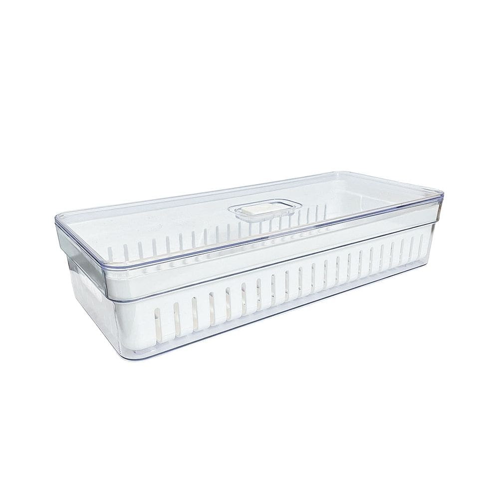 Cesto Organizador Cozinha Para Geladeira Armário Conservador De Alimentos Pratico 3,6L Transparente