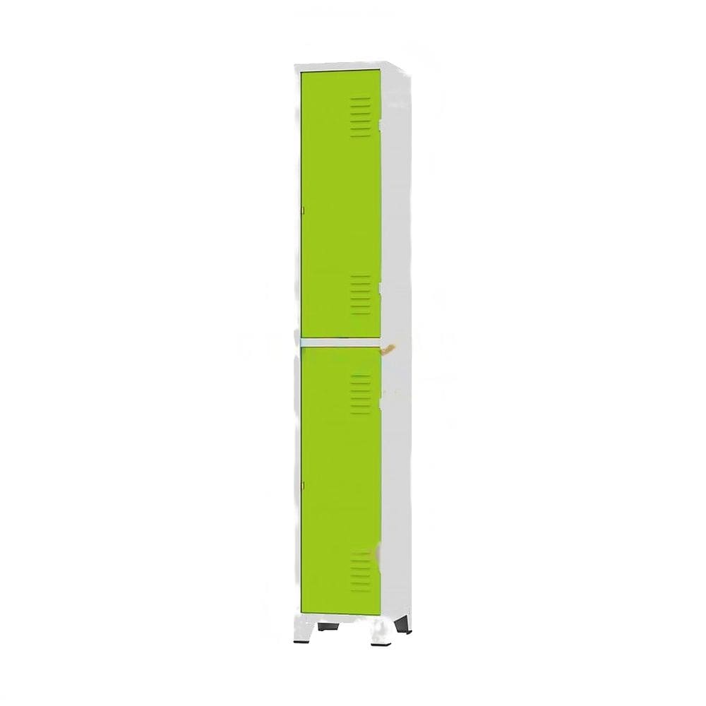 Armário Roupeiro De Aço Para Vestiário 2 Portas Locker Verde com Chave