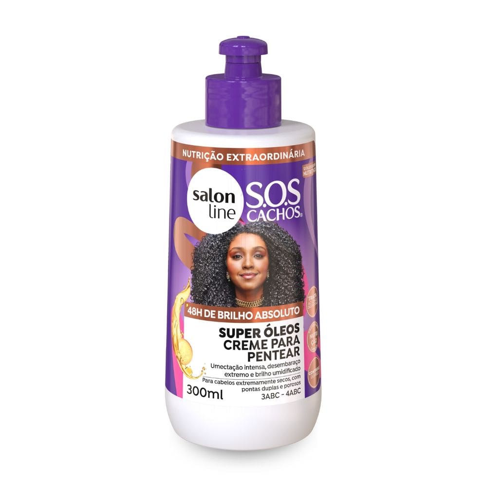 Creme para Pentear Sos Cachos 48h de Brilho Salon Line 300ml