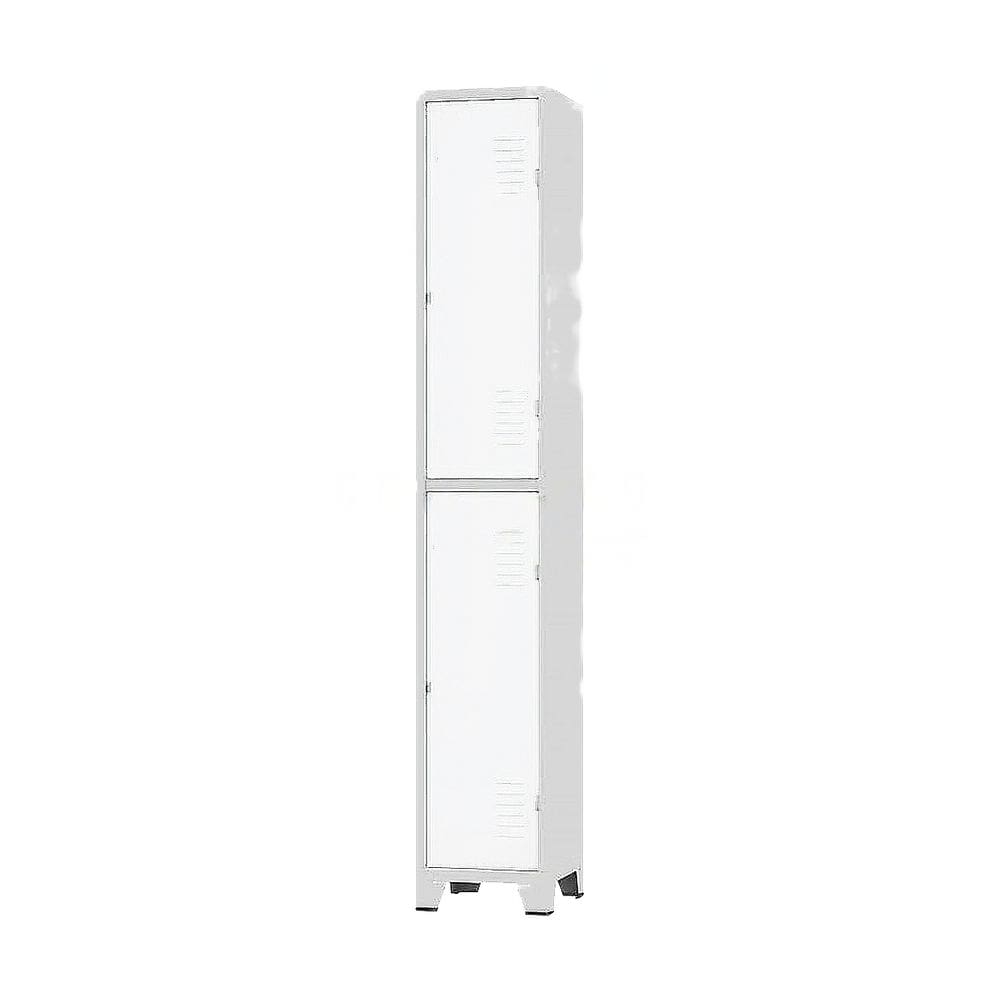 Armário Roupeiro De Aço Para Vestiário 2 Portas Locker Branco com Chave
