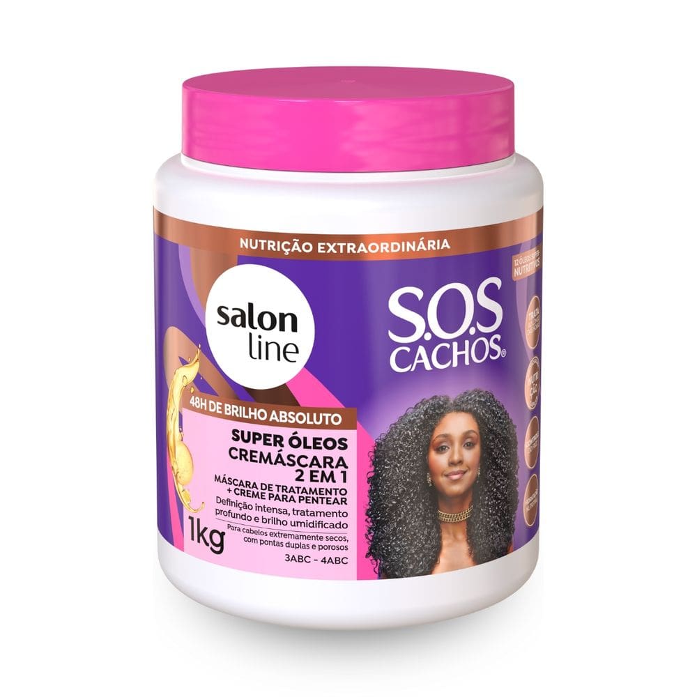 Cremáscara Sos Cachos Super Óleos 2 em 1 Salon Line 1Kg