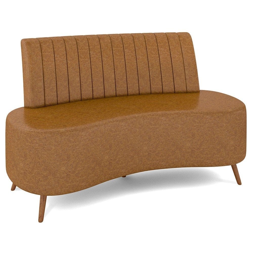 Sofá 2 Lugares para Sala Living 135cm Pés Palito Tamar K04 Sintético Caramelo - Mpozenato