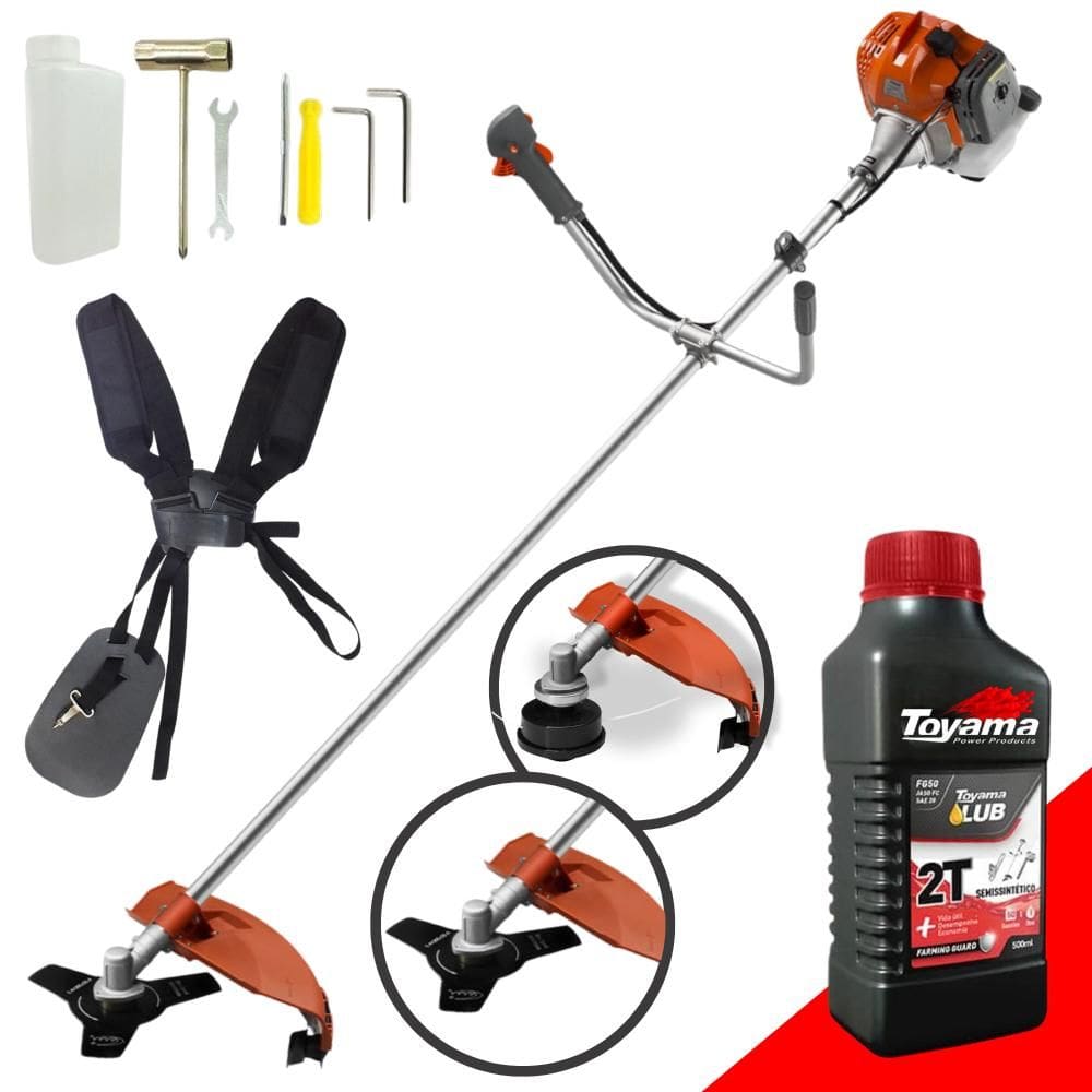 Roçadeira Profissional Lateral Tekna RL520ACN-TK 52cc 2HP 9000rpm Alta Performance Para Manutenção de Rodovias Com Óleo Toyama 2 Tempos