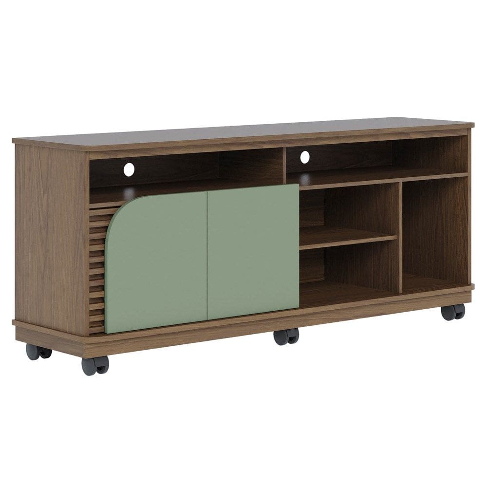 Rack para Sala Bancada de TV 65 Pol 150cm Madrid C05 Amêndoa/Hortelã - Mpozenato